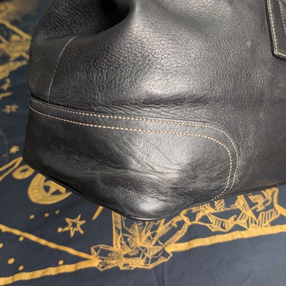 Vintage Coach Large Black Leather Business Tote 5133 - Picture 5 of 11